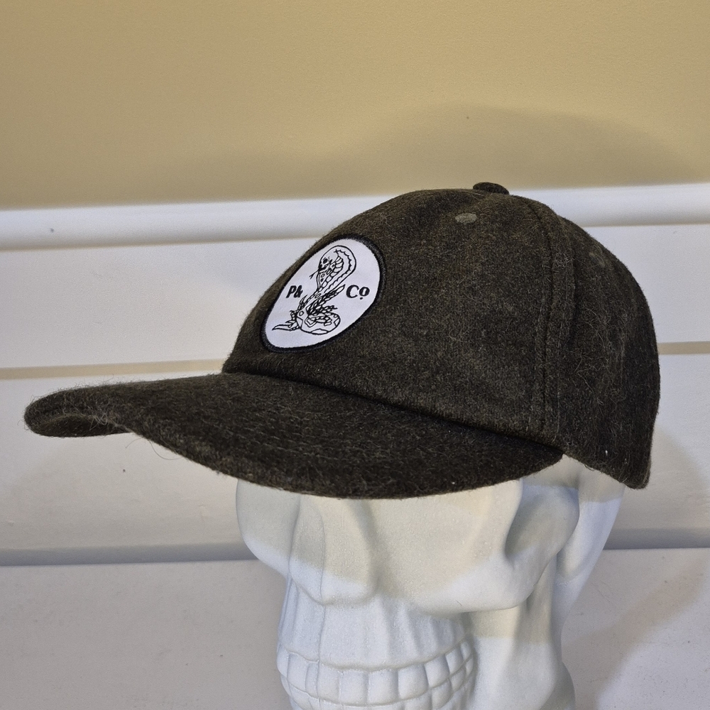 Olive Wool Baseball Cap With Snake Logo 523/ 1331